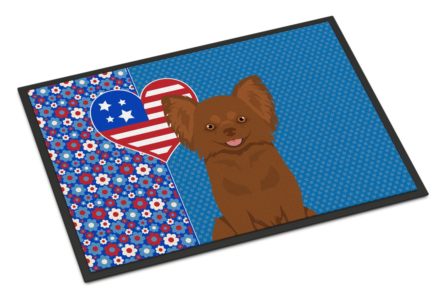 Longhaired Chocolate Chihuahua Indoor or Outdoor Mat 24x36 36 in x 24 in