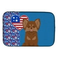 thumbnail image 1 of Longhaired Chocolate and Tan Chihuahua USA American Dish Drying Mat, 1 of 5