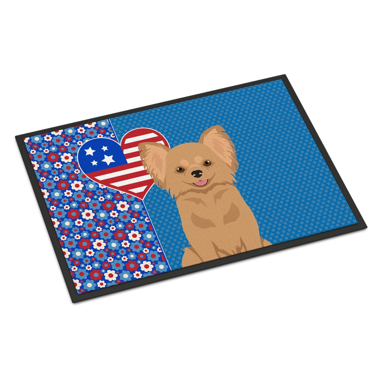 Longhaired Gold Chihuahua USA American Indoor or Outdoor Mat 24x36
