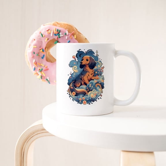 Longhaired Sable Dachshund Coffee Mug, Cute Pet Dog Gift, Sausage Dog Lover, Funny Gift Her, Him, Dachshund Mom, Doxie Dad.