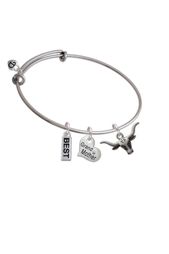 Longhorn Grandmother Heart Expandable Bangle Bracelet