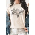 thumbnail image 1 of Longhorn Skull Western Desert Scene Graphic Tee T-Shirt, 1 of 5