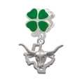 thumbnail image 1 of Longhorn - Texas - Green Four Leaf Clover Charm Bead, 1 of 1
