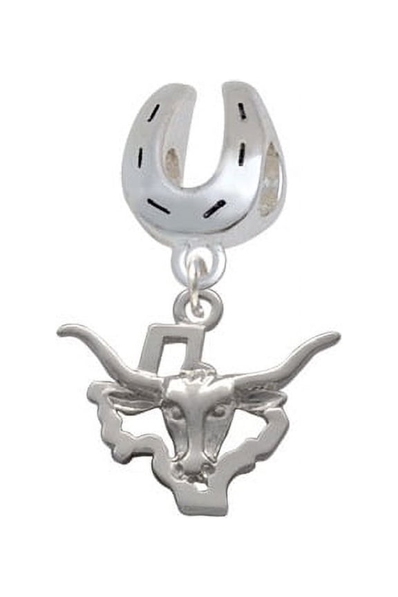 Longhorn - Texas - Horseshoe Charm Bead