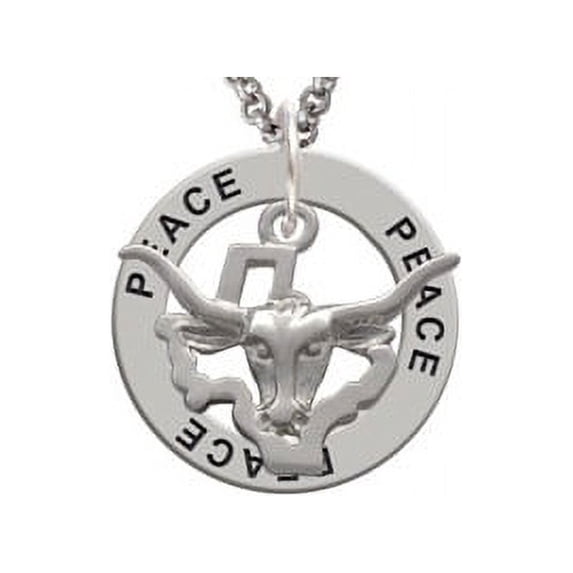 Longhorn - Texas Peace Affirmation Ring Necklace