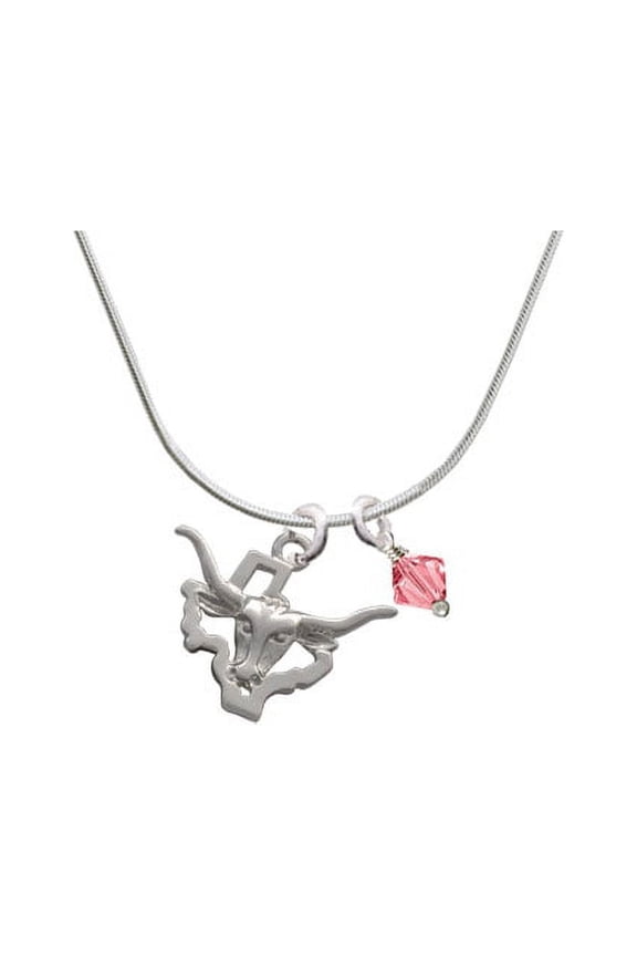 Longhorn - Texas - Pink Bicone Crystal Necklace