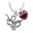 thumbnail image 1 of Longhorn - Texas  - Purple Crystal Heart Sophia Necklace, 18"+1", 1 of 2