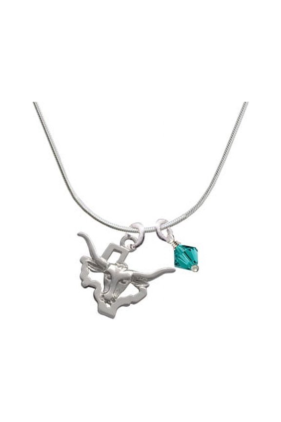 Longhorn - Texas - Teal Bicone Crystal Necklace