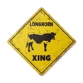 thumbnail image 1 of Longhorn Vintage Crossing Sign Zone Xing | Indoor/Outdoor Plastic | 20" Tall rustic steer cattle angus beef, 1 of 3