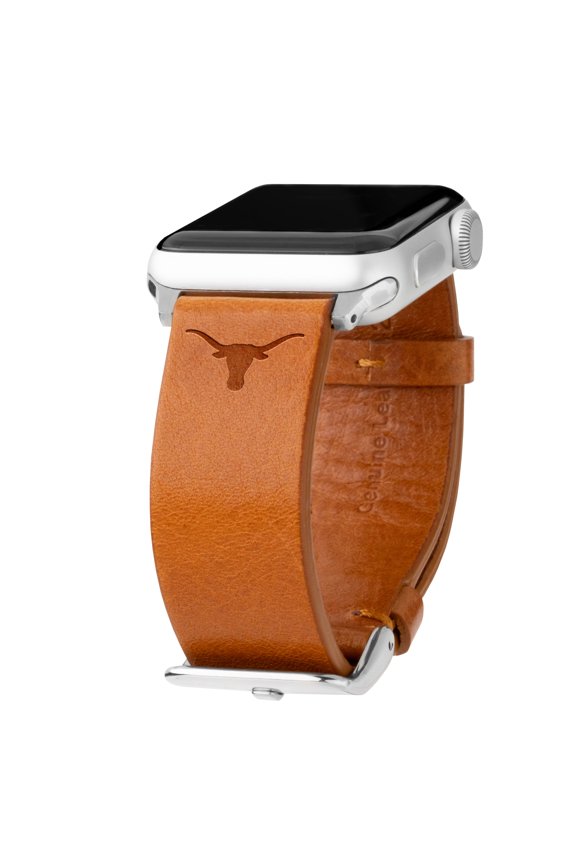 Longhorns Premium Leather Unisex Watch Band for Apple Watch (38/40/41mm(42mm Series 10) Long Tan) by Affinity Bands