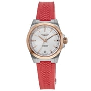 Longines Conquest Automatic Automatic Silver Dial 18K Rose Gold Plated Rubber Strap Womens Watch L3.430.5.72.9