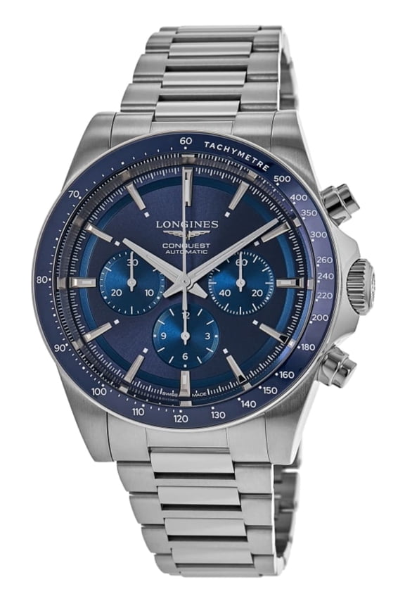 Conquest Automatic Chronograph Blue Dial Steel Men's Watch L3.835.4.92.6