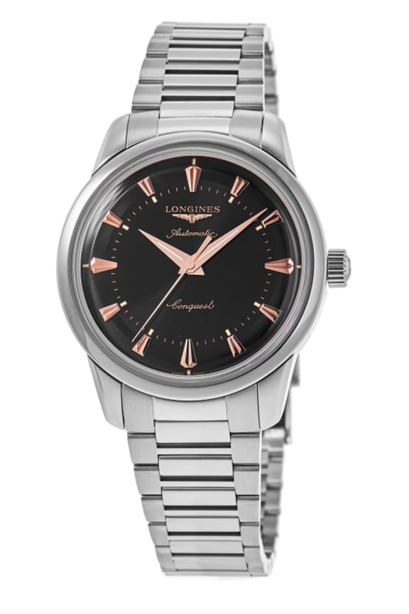 Conquest Heritage Automatic Black Dial Stainless Steel Men's Watch L1.650.4.52.6