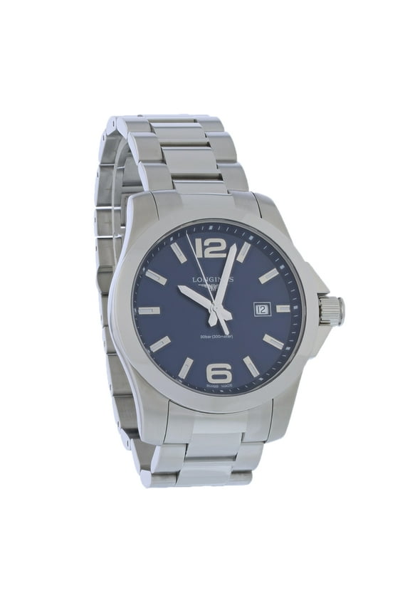 Conquest Mens Stainless Swiss Quartz Watch L3.760.4.96.6