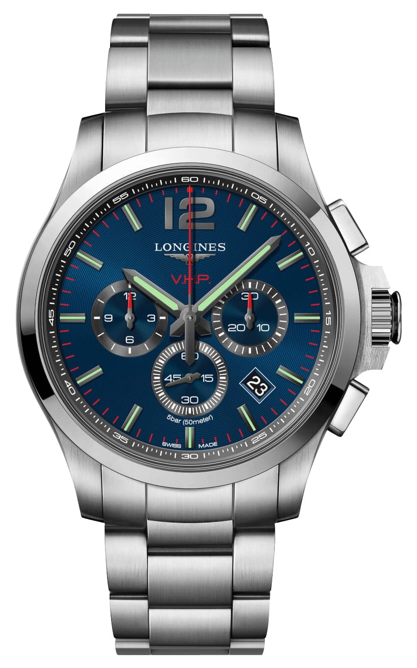 ノ*郎様 LONGINES CONQUEST V.H.P. パーペチュアル 20 Longines Conquest V.H.P. Chronograph Stainless Steel Blue Dial