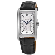 Longines DolceVita Automatic Stainless Steel Silver Dial Black Leather Strap Date Mens Watch L57674730