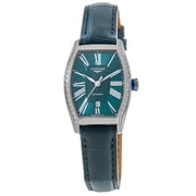 Longines Evidenza Automatic Green Dial Diamond Bezel Leather Strap Womens Watch L2.142.0.60.2