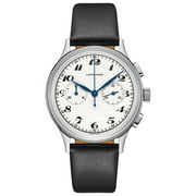 Longines Heritage Chronograph Automatic Silver Dial Black Leather Strap Mens Watch L2.827.4.73.0