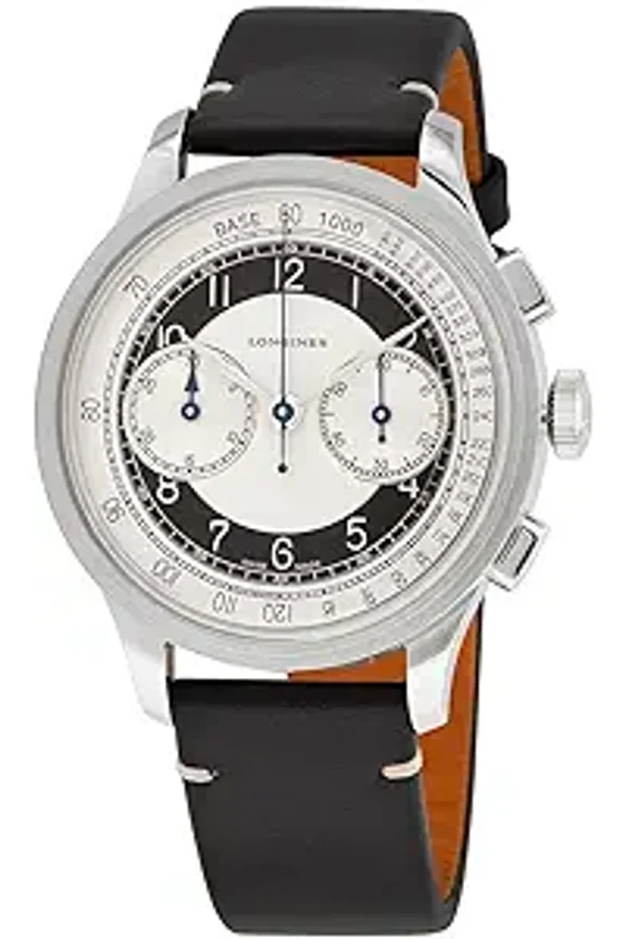 Heritage Classic Chrono Automatic Silver Dial Leather Strap Men's Watch L2.830.4.93.0