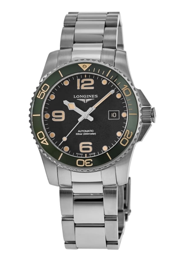 HydroConquest Stainless Steel Black Dial Automatic Diver's L3.781.4.05.6 300M Men's Watch