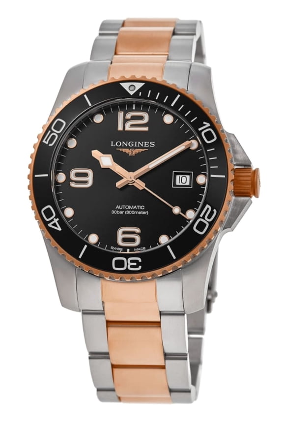 HydroConquest Automatic Black Dial Rose Gold & Steel Men's Watch L3.782.3.58.7