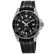 Longines HydroConquest GMT Automatic Black Dial Rubber Strap Mens Watch L3.890.4.56.9