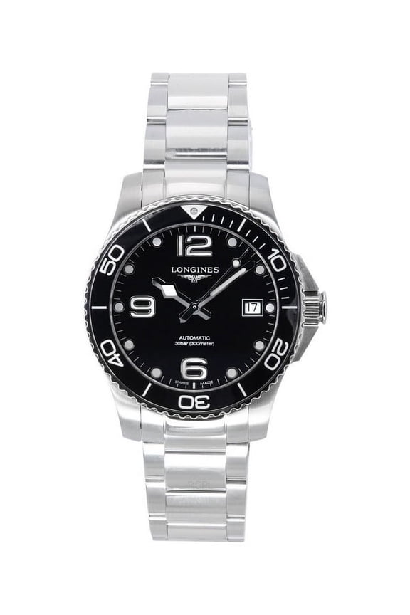 L3.780.4.56.6 Hydro Conquest Black Dial Automatic Divers 300 m Stainless Steel Mens Watch