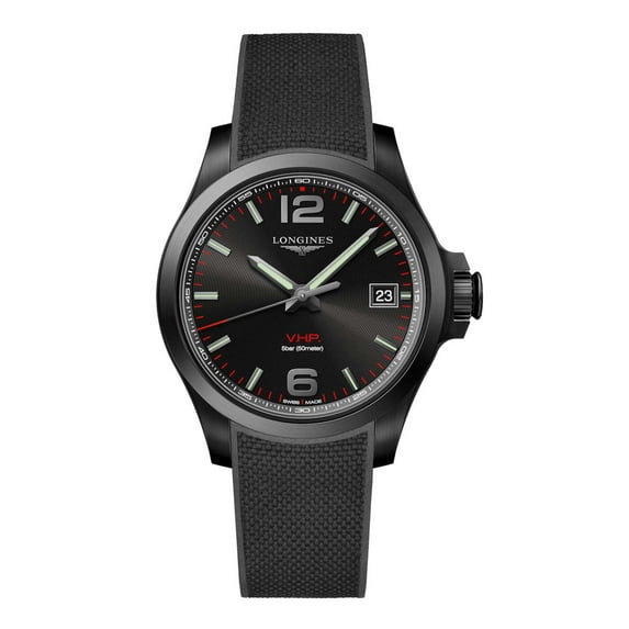 Longines L37162569 Men's Conquest V.H.P. Black Dial Strap Watch