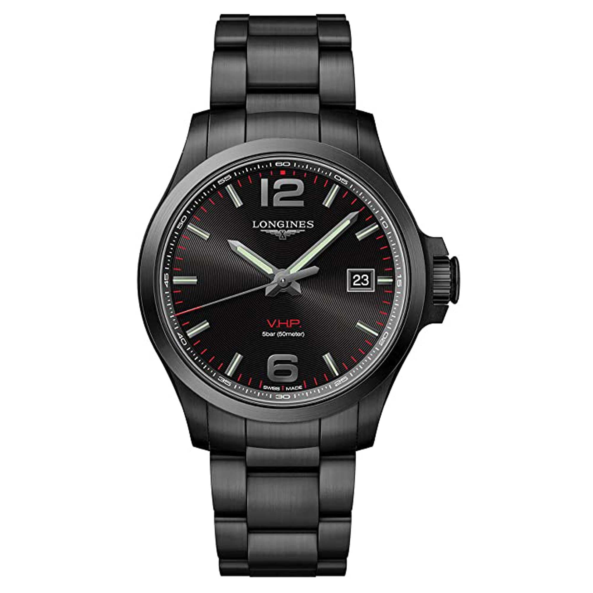 Longines conquest men's online stainless steel bracelet watch