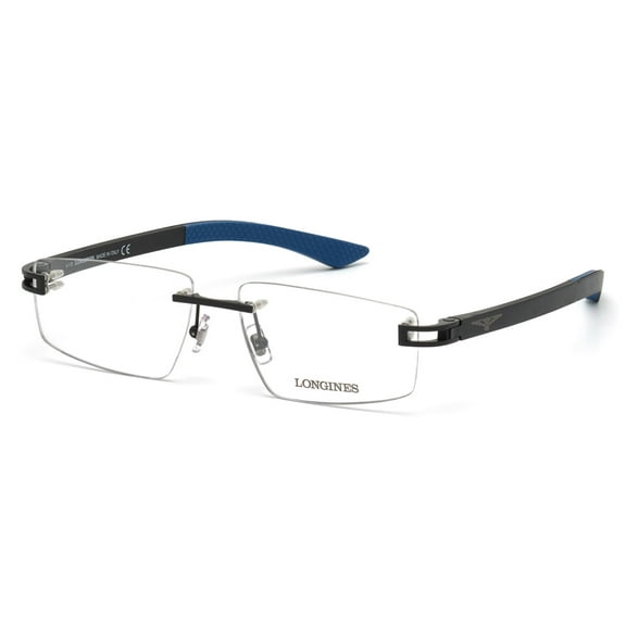 Longines LG5007-H Rimless Square Matte Black Eyeglasses