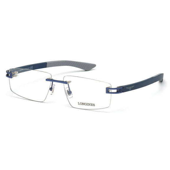 Longines LG5007-H Rimless Square Shiny Blue Eyeglasses