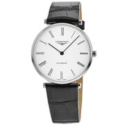 Longines La Grande Classique Automatic Stainless Steel White Dial Black Leather Strap Mens Watch L49184112