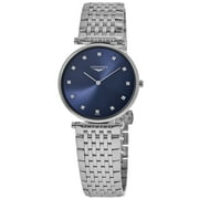 Longines La Grande Classique Quartz Blue Diamond Dial Steel Womens Watch