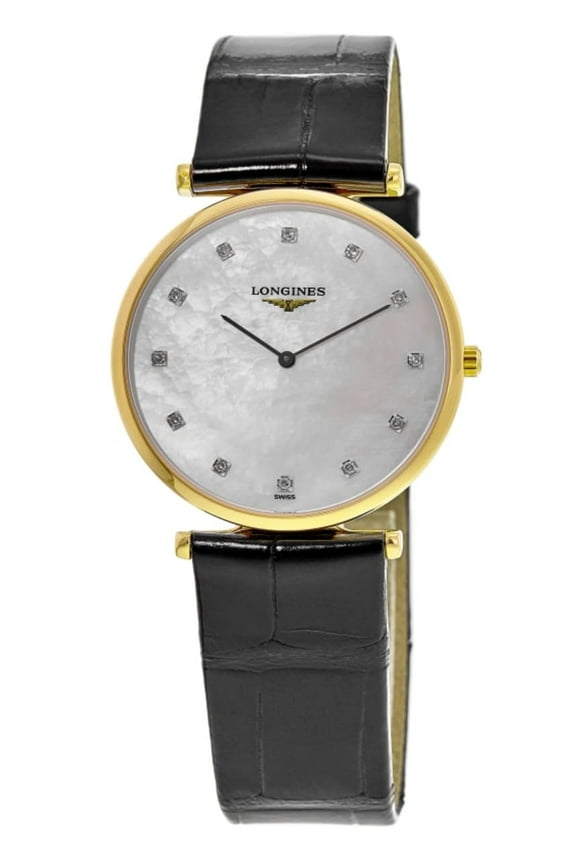 La Grande Classique Quartz Mother of Pearl Diamond Dial Leather Strap Women's Watch L4.709.2.88.2