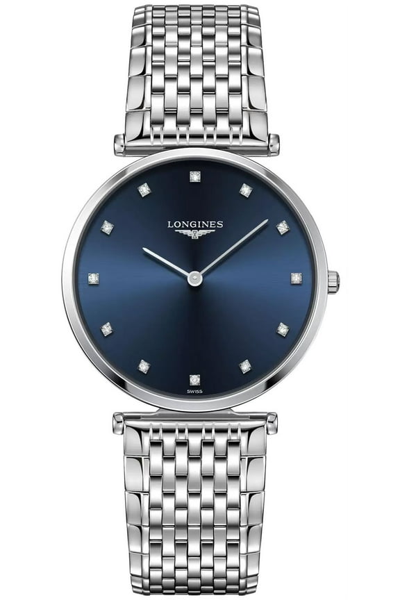La Grande Classique Stainless Steel Blue Dial Diamonds Quartz Unisex Watch L4.755.4.97.6