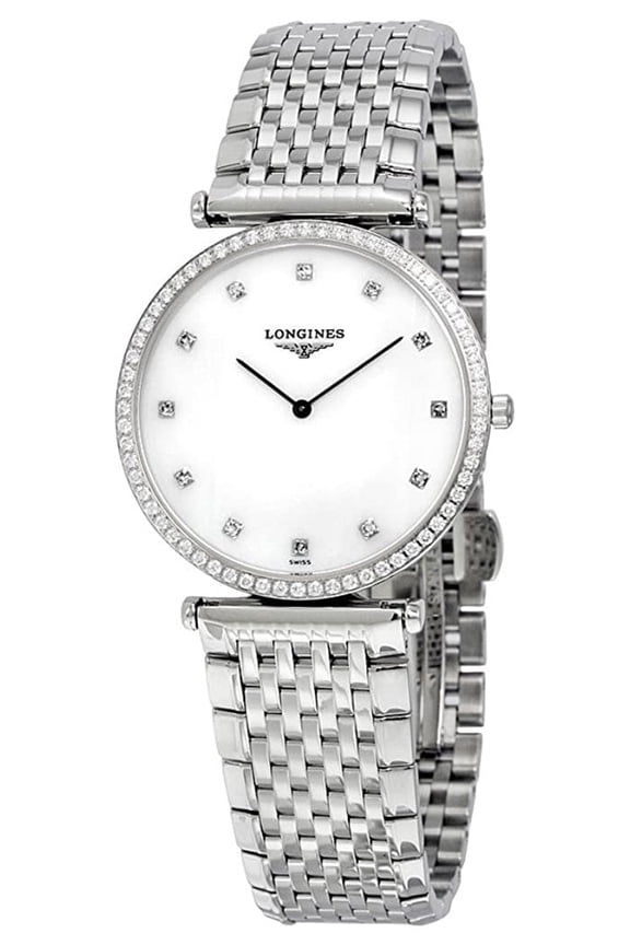La Grande Classique Stainless Steel Mother-Of-Pearl Dial Diamonds Quartz Womens Watch L4.741.0.80.6