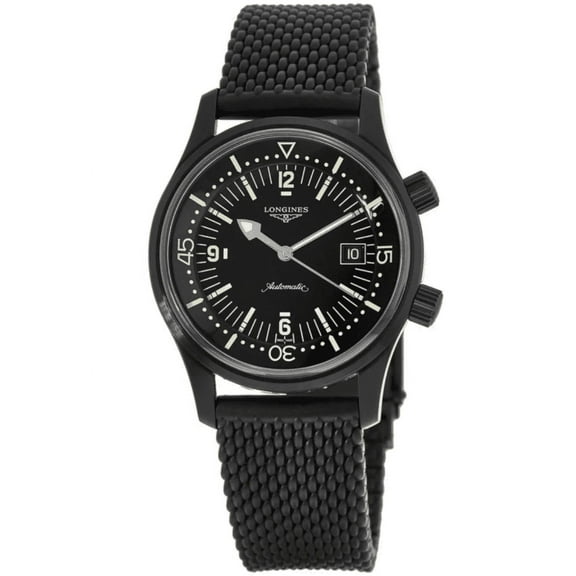 Longines Legend Diver Automatic Black Dial Black Rubber Strap Men's Watch L3.774.2.50.9