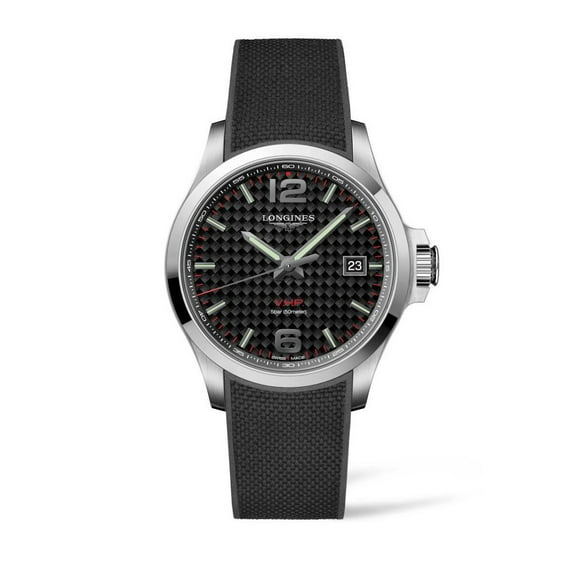 Longines Longines Conquest Quartz Black Carbon Dial Stainless Steel Men's Watch L37264669