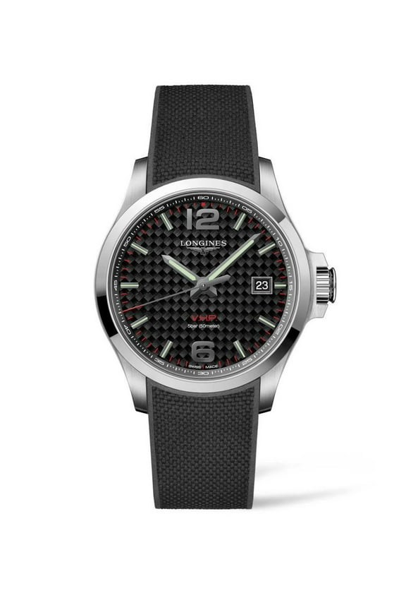 Conquest Quartz Black Carbon Dial Stainless Steel Men's Watch L37264669