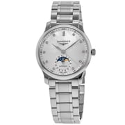 Longines Master Collection Automatic 34mm Moonphase Mother of Pearl Diamond Dial Steel Womens Watch L2.409.4.87.6