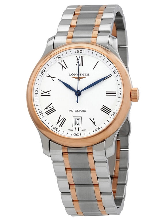 Master Collection Automatic 18k Rose Gold and Steel White Dial Date Mens Watch L2.628.5.19.7