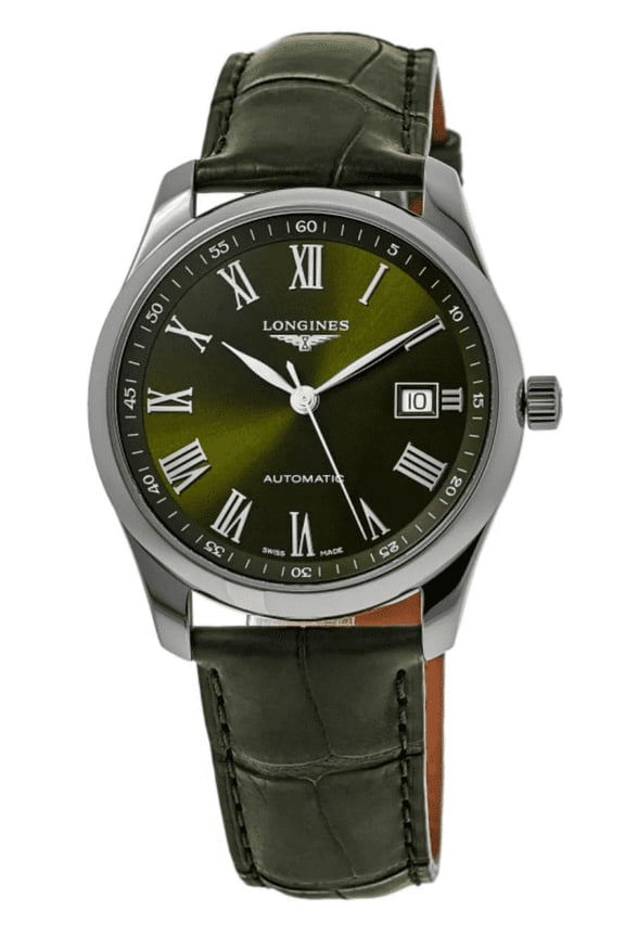 Master Collection Automatic 40mm Green Dial Leather Strap Men's Watch L2.793.4.09.2