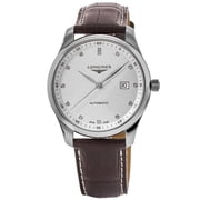 Longines Master Collection Automatic 40mm Silver Diamond Dial Leather Strap Mens Watch L2.793.4.77.3