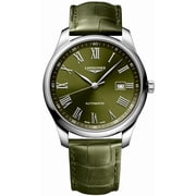 Longines Master Collection Automatic Stainless Steel Green Dial Green Leather Strap Date Mens Watch L28934092