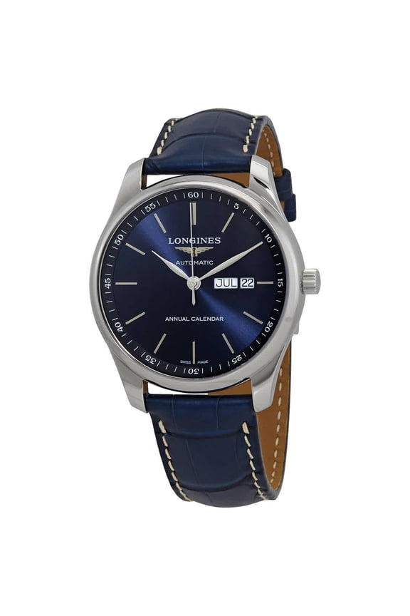 Master Collection Automatic Stainless Steel Blue Dial Blue Leather Strap Date/Month Mens Watch L29204920