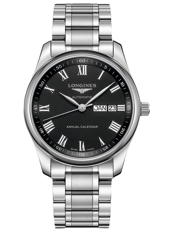 Master Collection Automatic Stainless Steel Black Dial Date/Month Mens Watch L2.910.4.51.6