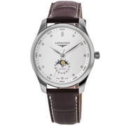 Longines Master Collection Moonphase Silver Diamond Dial Leather Strap Men's Watch L2.919.4.77.3