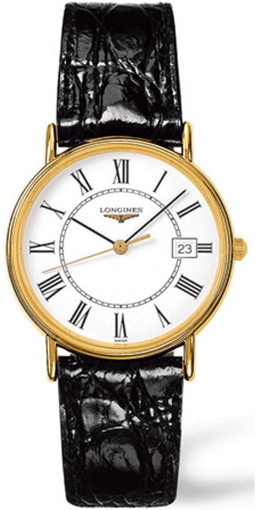 Longines Presence Men's Watch L47202112, Gold-Tone Steel, Leather
