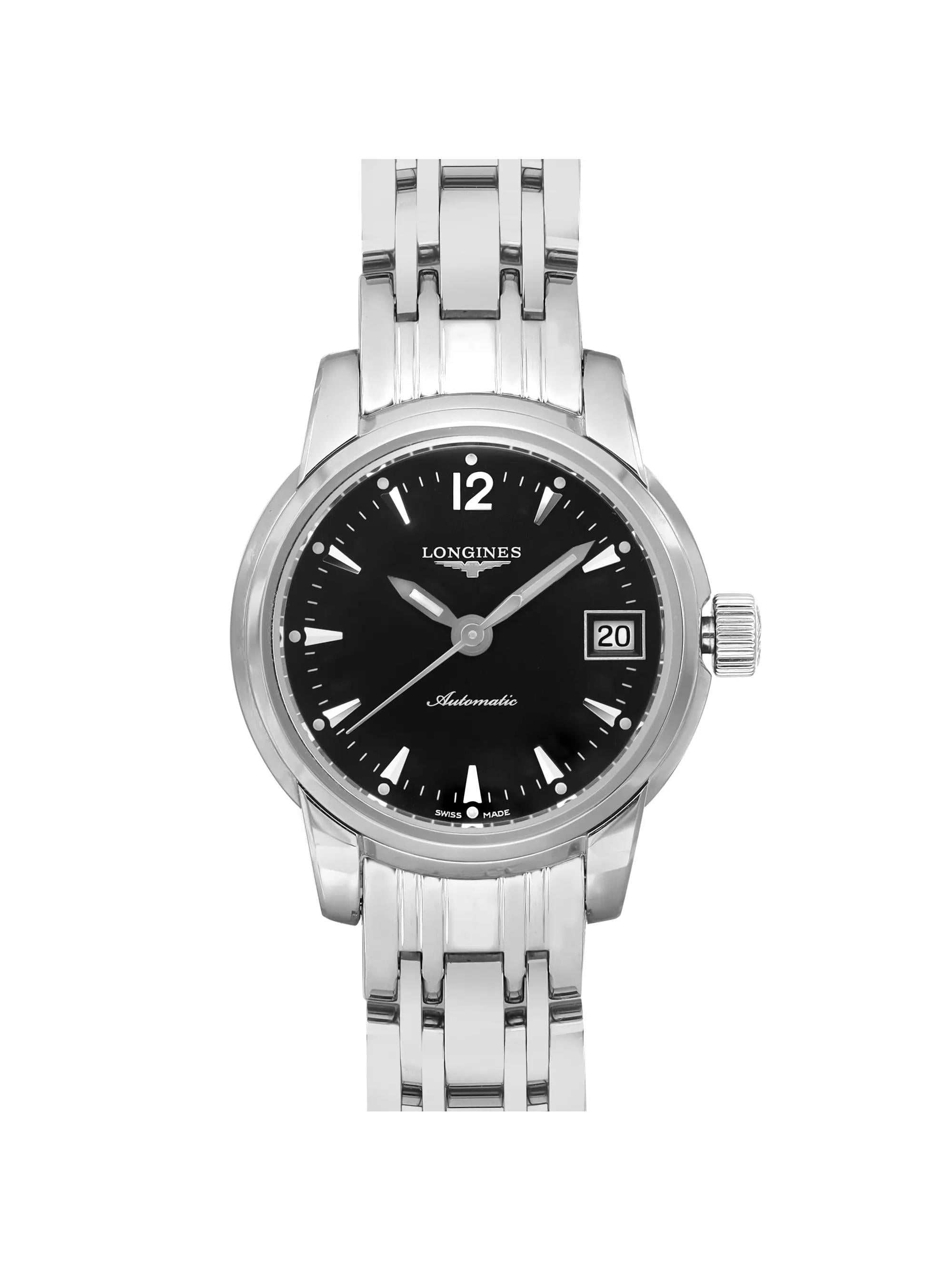 Longines Saint-Imier Date 26mm Steel Black Dial Ladies Watch 