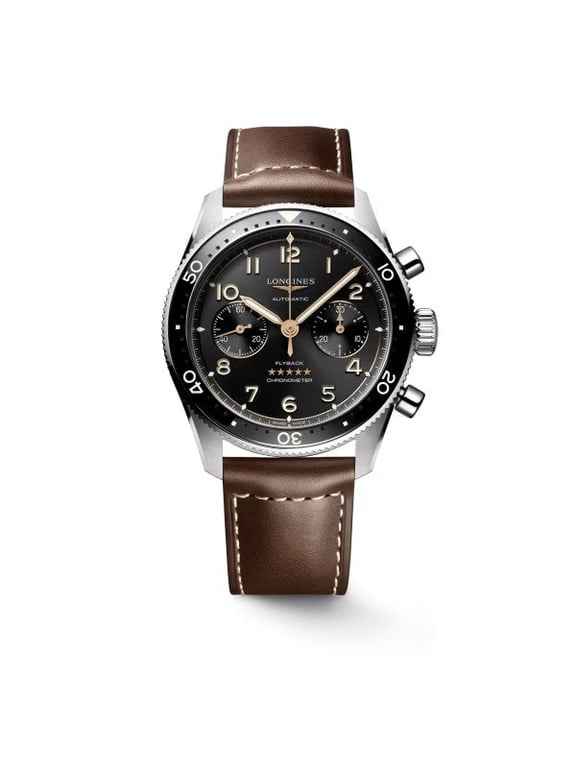 Spirit Flyback Automatic Chronograph Black Dial Brown Leather Strap Men's Watch L3.821.4.53.2